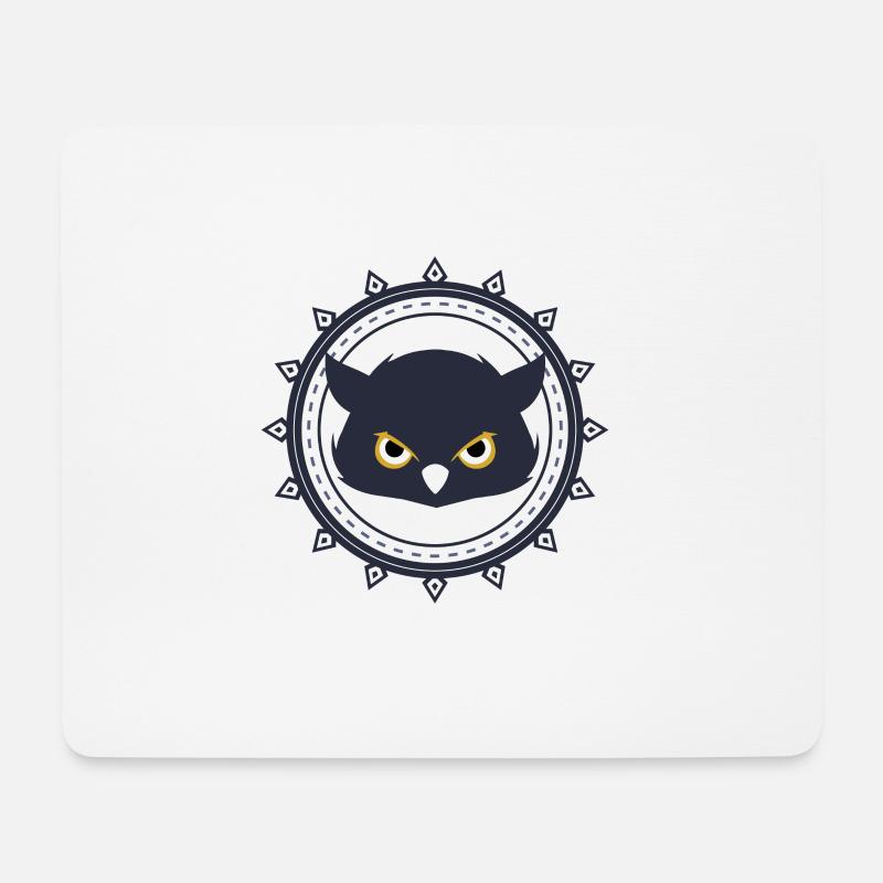 Eule gucken zuhören Tier Raubtier Geschenk - Mousepad (Querformat) - Weiß