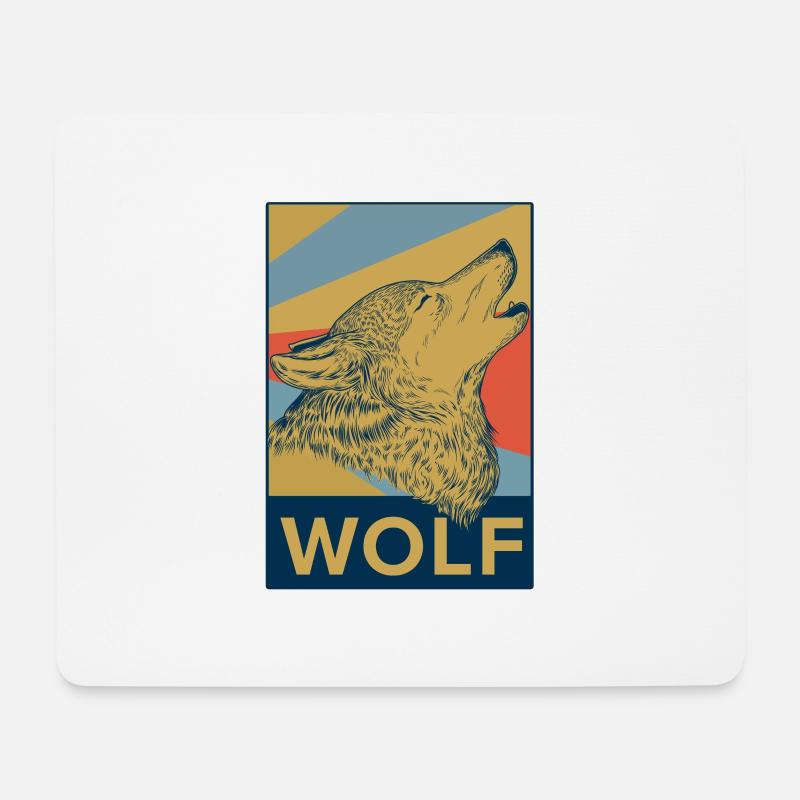 Wolf Schaf Geschenk Tier Raubtier bunt Werwolf - Mousepad (Querformat) - Weiß