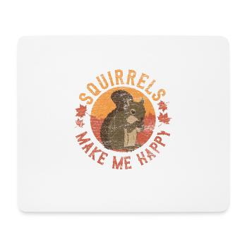 Écureuil noix forêt arbre animal cadeau vintage - Tapis de souris (format paysage) - blanc - Devant