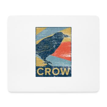 Raven crow bird animal gift pet vintage - Mouse Pad (horizontal) - white - Front