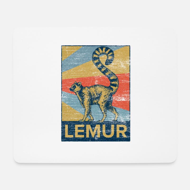 Lemur Affe Halbaffe Tier Geschenk Tierschutz. - Mousepad (Querformat) - Weiß