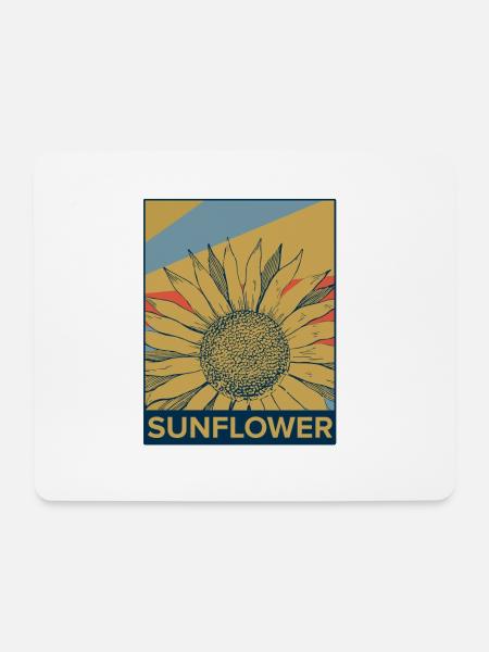 Sonnenblume - Mousepad (Querformat) - Weiß