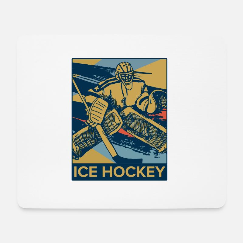 Eishockey - Mousepad (Querformat) - Weiß