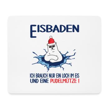winterbader winterschwimmen pudelmütze eisbaden - Mousepad (Querformat) - Weiß - Vorne
