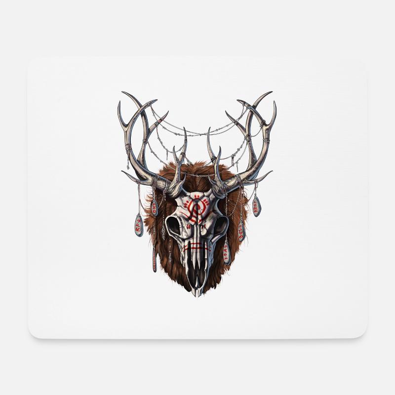 Wendigo-Schädel - Mousepad (Querformat) - Weiß