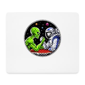 Bras de fer d’astronaute extraterrestre - Tapis de souris (format paysage) - blanc - Devant