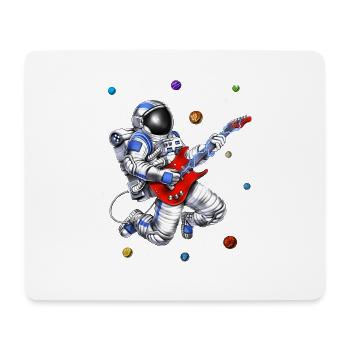 Space Astronaut Playing Guitar - Mouse Pad (horizontal) - white - Front
