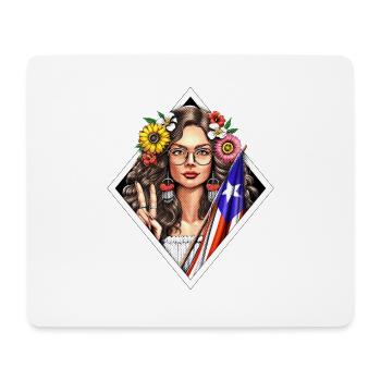 Boricua Porto Rico Fille - Tapis de souris (format paysage) - blanc - Devant