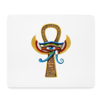 Oeil Egyptien D’Horus Ankh - Tapis de souris (format paysage) - blanc - Devant