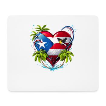 Boricua Puerto Rico Heart - Mouse Pad (horizontal) - white - Front