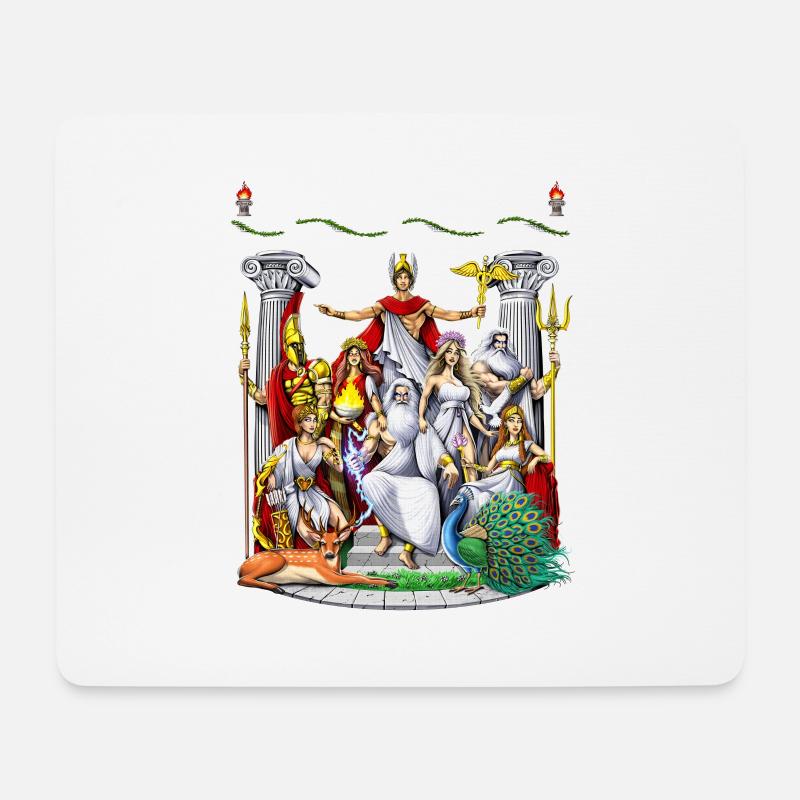 Götter der griechischen Mythologie - Mousepad (Querformat) - Weiß