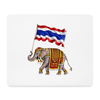 Thailand Elefant Thai Flagge - Mousepad (Querformat) - Weiß - Vorne