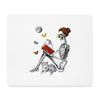Skelett-Lesebuch - Mousepad (Querformat) - Weiß - Vorne