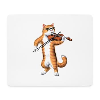 Cat Playing Violin - Mouse Pad (horizontal) - white - Front