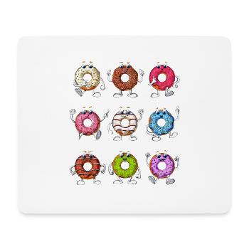 Lustige Donuts - Mousepad (Querformat) - Weiß - Vorne