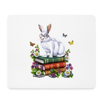 Cottagecore Rabbit Books - Mouse Pad (horizontal) - white - Front