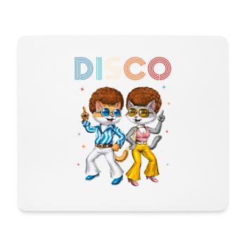 Disco-Katzen - Mousepad (Querformat) - Weiß - Vorne