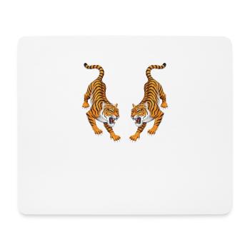 Thailand Sak Yant Thai Twin Tiger - Mousepad (Querformat) - Weiß - Vorne