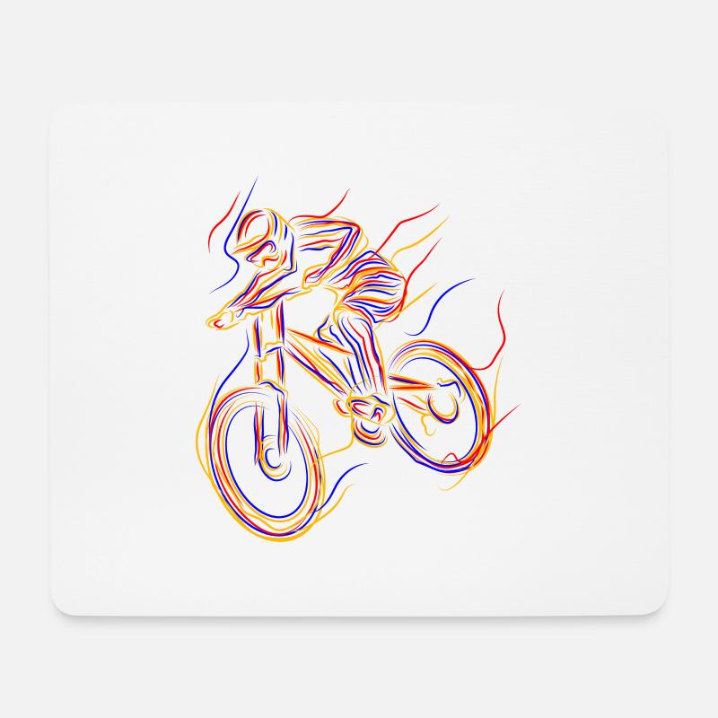 Mountainbike Mountainbiken Mountainbiker Downhill - Mousepad (Querformat) - Weiß