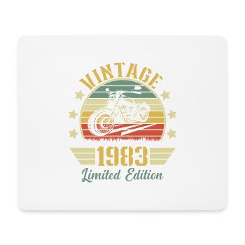 Vintage 1983 Retro Motorcycle Birthday Gift - Mouse Pad (horizontal) - white - Front
