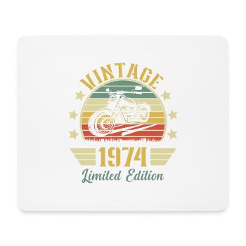 Vintage 1974 Retro Motorcycle Birthday Gift - Mouse Pad (horizontal) - white - Front