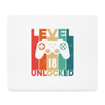 Level 18 freigeschaltet - Mousepad (Querformat) - Weiß - Vorne