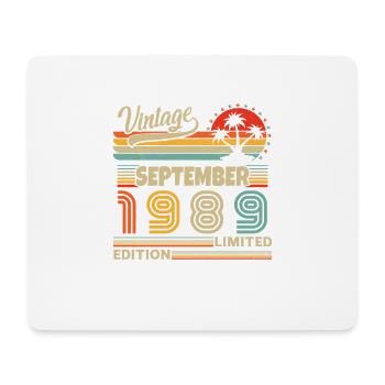 September 1989 Retro Vintage Birthday Gift - Mouse Pad (horizontal) - white - Front
