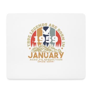 Geburtstagsgeschenke, geboren im Januar 1959 - Mousepad (Querformat) - Weiß - Vorne