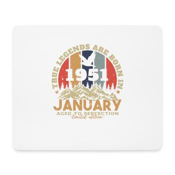 Geburtstagsgeschenk, geboren im Januar 1951 - Mousepad (Querformat) - Weiß - Vorne