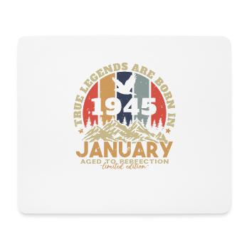 Geburtstagsgeschenk, geboren im Januar 1945 - Mousepad (Querformat) - Weiß - Vorne
