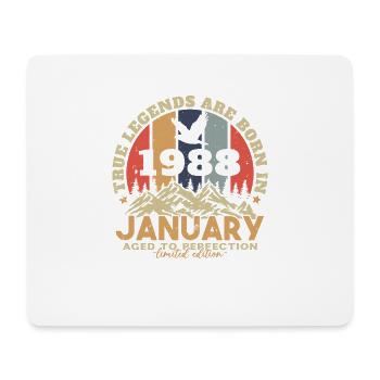 Geburtstagsgeschenke, geboren im Januar 1988 - Mousepad (Querformat) - Weiß - Vorne