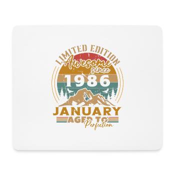 Geburtstagsgeschenke, geboren im Januar 1986 - Mousepad (Querformat) - Weiß - Vorne