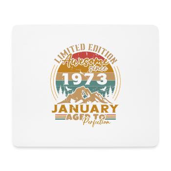 Geburtstagsgeschenk, Jahrgang Geboren im Januar 1973 - Mousepad (Querformat) - Weiß - Vorne