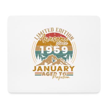 Geburtstagsgeschenke, geboren im Januar 1959 - Mousepad (Querformat) - Weiß - Vorne