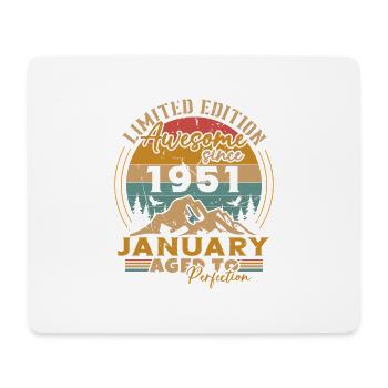 Geburtstagsgeschenk, geboren im Januar 1951 - Mousepad (Querformat) - Weiß - Vorne