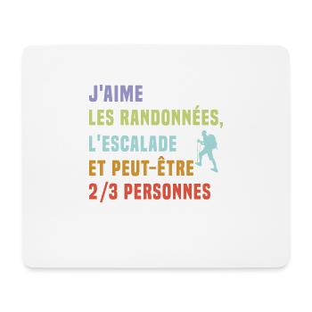 Randonnée Escalade Homme Femme Cadeau Randonneur - Tapis de souris (format paysage) - blanc - Devant