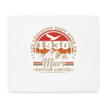 Birthday gift born in March 1930 - Mouse Pad (horizontal) - white - Front