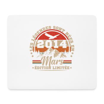 Vintage Cadeau Anniversaire Nées En Mars 2014 - Tapis de souris (format paysage) - blanc - Devant