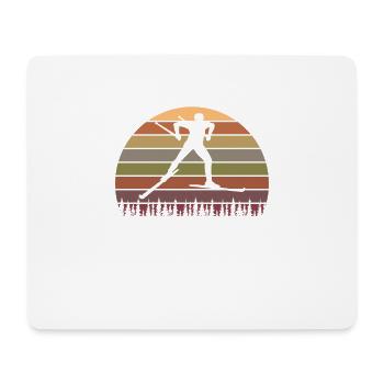 Vintages Sonnenski Geschenk für Skifahrer - Mousepad (Querformat) - Weiß - Vorne