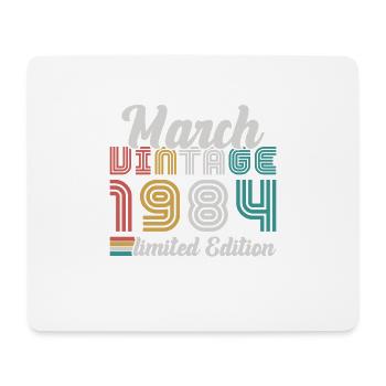 March 1984 Vinatge 1984 Birthday Gift - Mouse Pad (horizontal) - white - Front
