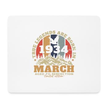Geburtstagsgeschenk Geboren im März 1934 - Mousepad (Querformat) - Weiß - Vorne