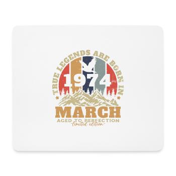 Vintage Birthday Gift Born in March 1974 - Mouse Pad (horizontal) - white - Front