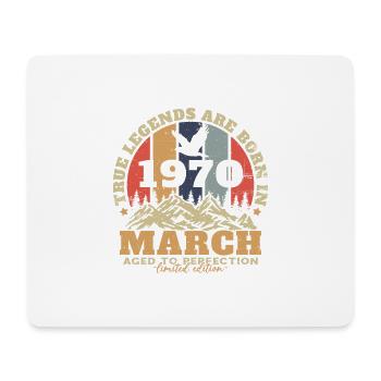 Mars 1970 Vintage Retro Cadeau D'anniversaire - Tapis de souris (format paysage) - blanc - Devant