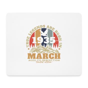 Geburtstagsgeschenk geboren im März 1935 - Mousepad (Querformat) - Weiß - Vorne