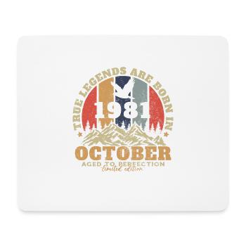 October 1981 Vintage Birthday Gift - Mouse Pad (horizontal) - white - Front