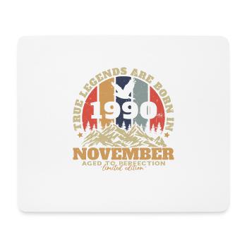 November 1990 Vintage Birthday Gift - Mouse Pad (horizontal) - white - Front