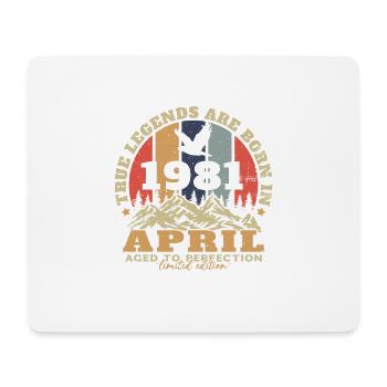 Avril 1981 Vintage Cadeau D'anniversaire - Tapis de souris (format paysage) - blanc - Devant