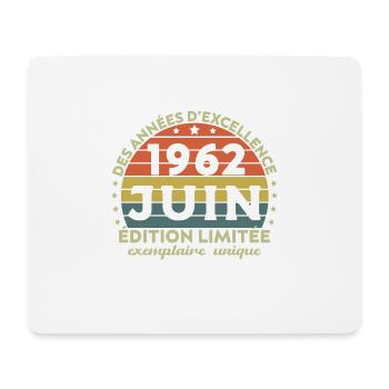 Anniversaire Millésime Fabriqué en Juin 1962 - Tapis de souris (format paysage) - blanc - Devant