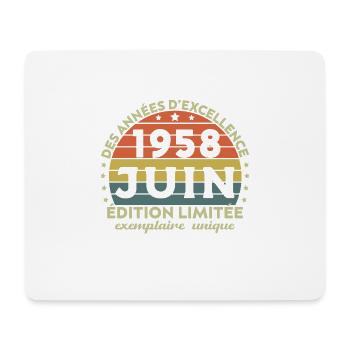 Anniversaire Millésime Fabriqué en Juin 1958 - Tapis de souris (format paysage) - blanc - Devant