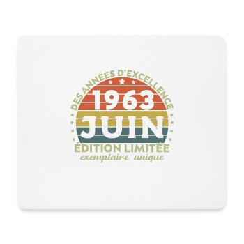 Vintage Jubiläum Hergestellt im Juni 1963 - Mousepad (Querformat) - Weiß - Vorne